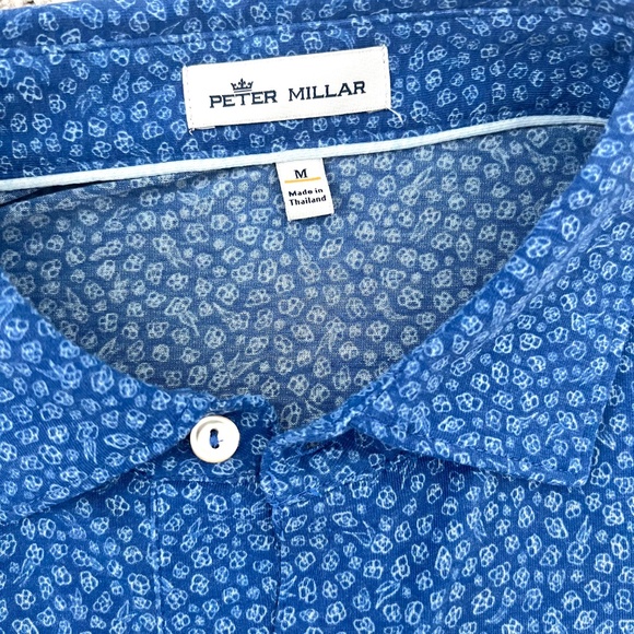 Peter Millar Blue Men’s Golf Shirt- Size M - Picture 2 of 3